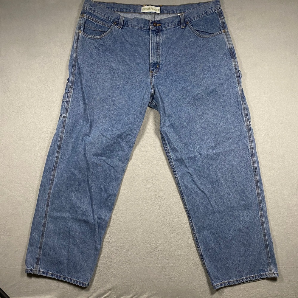 Y2K Faded Glory Carpenter Jeans Mens 44x32 Blue Denim Utility Work Pants